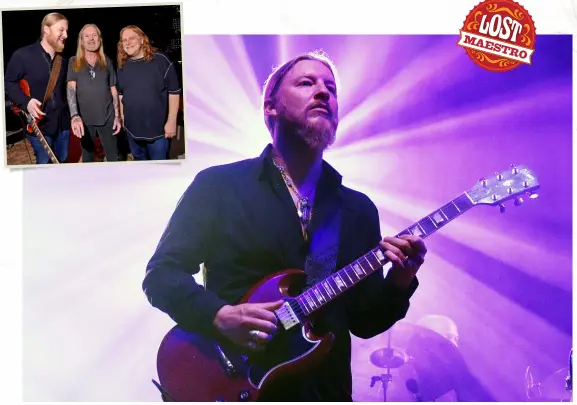  ??  ?? Above: Derek
Trucks. Inset: the scene’s leading lights – Trucks, Gregg
Allman and Warren Haynes.