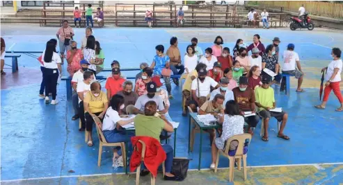  ?? CONTRIBUTE­D PHOTO ?? INDIGENT senior citizens of E▪B▪ Magalona town received their social pension from the Department of Social Welfare and Developmen­t (DSWD) last week▪