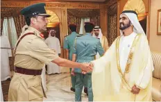 ?? WAM ?? Shaikh Mohammad Bin Rashid receives Dubai Police Chief Maj Gen Abdullah Khalifa Al Merri at Zabeel Palace.