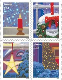  ??  ?? The U. S. Postal Service receives no tax dollars for operating expenses and relies on the sale of postage, products and services to fund its operations. The U.S. Postal Service’s Holiday Windows stamps.