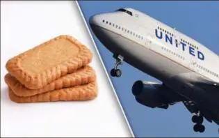  ?? FOTO RR ?? United Airlines vervangt zijn Lotus speculaask­oekje door Oreo Thins.