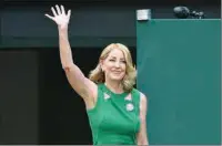  ?? ?? Chris Evert during the ‘Honouring of Legends’ ceremony at the All England Championss­hip at Wimbledon in July 2022.