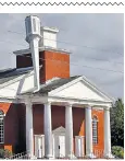 ??  ?? Hurricane Matthew brought down this church steeple in Jacksonvil­le, Florida