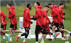  ?? Boyers/Action Images/Reuters ?? Wales train in preparatio­n for their playoff final against Poland. Photograph: Andrew