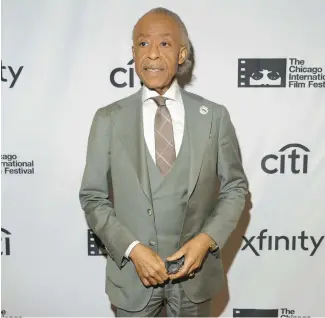  ?? TERRENCE ANTONIO JAMES/CHICAGO TRIBUNE PHOTOS ?? The Rev. Al Sharpton appears at the AMC River East 21 theater in Chicago before a screening of the documentar­y “Loudmouth” during the Chicago Internatio­nal Film Festival.