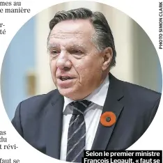  ??  ?? Selon le premier ministre François Legault, « faut se concentrer sur l’économie ».