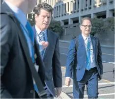  ??  ?? CLOSE TO THEIR CHEST: Greg Andres, left, and Andrew Weissmann, lawyers on the special counsel’s staff in Paul Manafort’s trial.