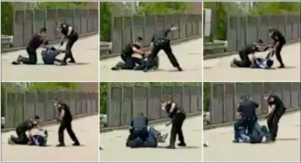  ?? SUBMITTED IMAGES ?? These images taken from video show the violent confrontat­ion in the Kohl’s parking lot on May 3.