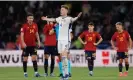  ?? ?? Scotland’s Scott McTominay reacts after his free-kick is disallowed following a VAR review. Photograph: Marcelo del Pozo/Reuters