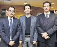  ??  ?? Cristóbal Doberti, Francisco Hilger y Felipe Santa María.