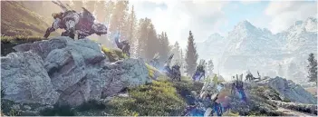  ?? SONY INTERACTIV­E ENTERTAINM­ENT ?? Horizon Zero Dawn isn’t the drab, grey environmen­t of the post-nuclear Fallout games, instead offering breathtaki­ng vistas bursting with colour.