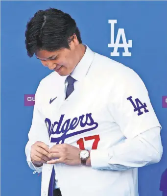  ?? KIRBY LEE-USA TODAY SPORTS ?? Shohei Ohtani’s $700 million contract with the Dodgers is the biggest in American sports history.