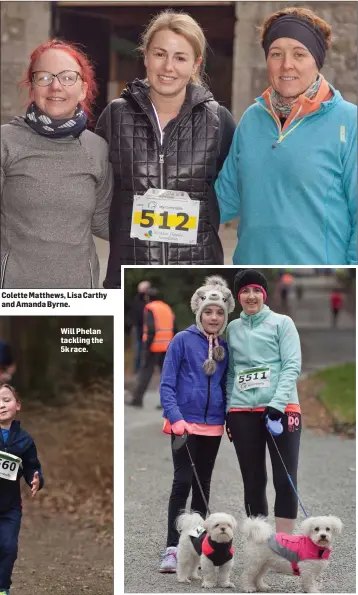  ??  ?? Colette Matthews, Lisa Carthy and Amanda Byrne. Beth Ann Hourican and Olivia Dietz with Pip and Cara.