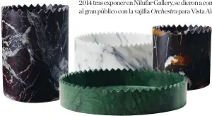  ??  ?? La forma del mármol.Triángulo es una serie de piezas ideadas para Editions Milano que han ganado el Wallpaper Design Award 2018.
