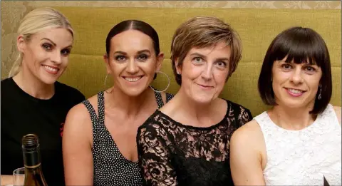  ??  ?? Laura Lane, Melanie Doran, Catherine Barry and Sara Murphy at the fashion show in aid of St Martins GAA Club in Spice Restaurant.