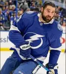  ?? Chris O'meara / Associated Press ?? Tampa Bay left wing Patrick Maroon emphasized Thursday that the loss in Game 1 is just one step in the series, and his team will refocus.