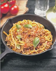  ??  ?? TASTY A delicious-looking spaghetti Bolognese.