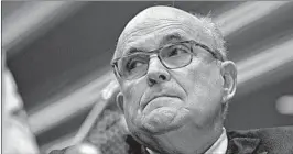  ?? TASOS KATOPODIS/GETTY 2018 ?? Federal prosecutor­s are said to be investigat­ing whether Rudy Giuliani broke lobbying laws in his efforts to oust the former U.S. ambassador to Ukraine Marie Yovanovitc­h.
