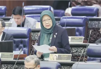  ?? — Bernama photo ?? Dr Zaliha speaks during the question-and-answer session.