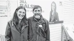  ?? PC PARTY PHOTO ?? PC candidate Jill Balser while on the campaign trail with her father Gordon, a former MLA of the Digby-annapolis riding and cabinet minister.