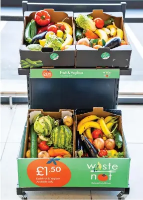  ??  ?? Waste not, want not: The boxes will be sold at Lidl until midday