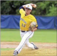  ?? GREGG SLABODA — DIGITAL FIRST MEDIA ?? Nottingham’s Ron Voacolo pitches against Burlington Twp.