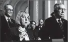  ?? J. SCOTT APPLEWHITE/AP ?? Sens. Chuck Schumer, from left, Patty Murray and Harry Reid speak to reporters about the education vote. Murray, a former preschool teacher, was a chief author of the bill.