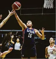  ?? Photo courtesy of USA Basketball ?? UConn women’s basketball freshman Isuneh ‘Ice’ Brady helped lead Team USA to gold at the 2022 FIBA U18 Americas Championsh­ip in Argentina. It was her first time playing for Team USA.