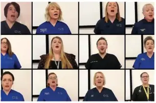  ??  ?? Morriston Hospital’s Emergency Department Choir was formed around three years ago to give the ED team a social outlet to relax and rebuild their wellbeing, away from the pressures of work.