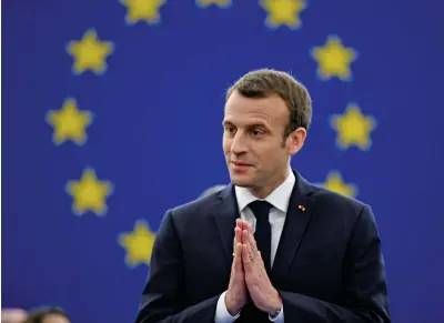  ??  ?? «En marche» Il presidente francese Emmanuel Macron, 41 anni, porterà alle Europee di maggio il suo partito fondato nel 2016 (Epa)