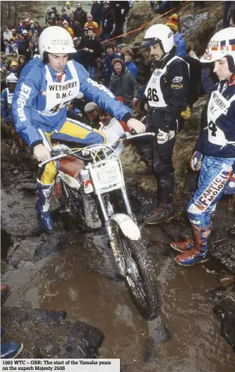  ??  ?? 1983 WTC – GBR: The start of the Yamaha years on the superb Majesty 250S