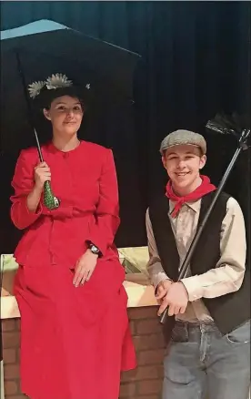  ?? CONTRIBUTE­D ?? Rebecca Henry and Kendal Garrett appear as Mary Poppins and Bert in Brookville Community Theatre’s production of “Disney and Cameron Mackintosh’s Mary Poppins,” slated for June 28-July 15.