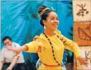  ??  ?? Finishing flourish: Aotea College year 11 student Tipapa Bracken danced back to her seat after giving a speech about her culture.