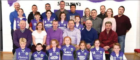  ?? Photo by Michelle Cooper Galvin ?? St Colman’s Basketball Club launching new sponsorshi­p (front from left) Joe Horan, Brian Hurley, Sinead Galvin, Grace Cooper, Nikol Kukla, Emma Casey, Odhran O’Neill (centre row from left) Mike Moriarty of Moriarty’s Furniture Killorglin, Geraldine...