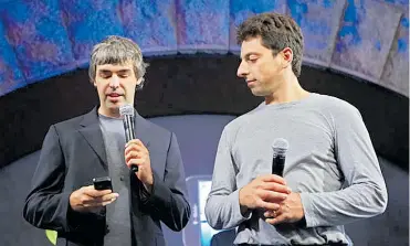  ?? ARCHIVO PARTICULAR ?? Larry Page y Sergey Brin son los creadores del motor de búsqueda más importante de internet.