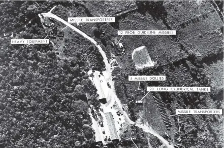  ?? GETTY IMAGES ?? A ballistic missile base in Cuba, the evidence with which President Kennedy ordered a naval blockade of the island during the Cuban Missile Crisis.