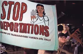  ?? TREVOR HUGHES/USA TODAY ?? Arnold Serna of Pharr, Texas, protests the Trump administra­tion’s immigratio­n policies Wednesday in McAllen, Texas.