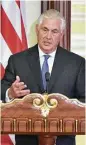  ?? AFP / Getty Images ?? Secretary of State Rex Tillerson seemed to insist that Russia return Crimea to Ukraine.