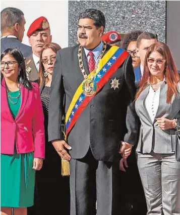  ?? // EFE ?? Nicolás Maduro, con otros miembros de la cúpula chavista en 2018