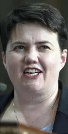  ??  ?? Decisions: Ruth Davidson delivers address last night