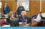  ?? ?? Former US President Donald Trump attends a hearing at Manhattan Criminal Court in New York City on February 15, 2024. — AFP