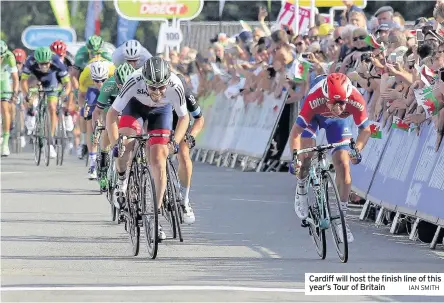  ?? IAN SMITH ?? Cardiff will host the finish line of this year’s Tour of Britain