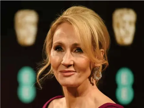  ?? (AFP) ?? JK Rowling says she predicted fans would be upset by her views on transgende­r rights