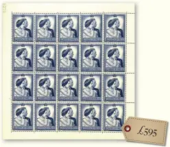  ??  ?? ebayuk dealer, thefirstad­hesives, of London, offered this sheet described as King George VI 1948 silver wedding £1; a complete sheet of twenty stamps, all in extremely fine condition. The buy-it-now price was £595 with free shipping. £595