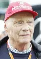  ?? ANSA ?? Niki Lauda oggi, 66 anni