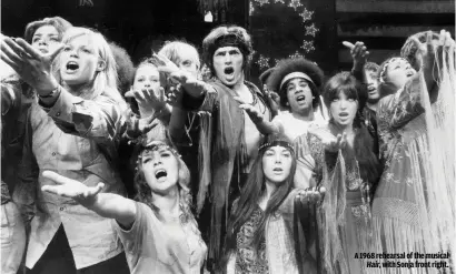  ??  ?? A 1968 REHEARSAL OF THE MUSICAL
HAIR, WITH SONJA FRONT RIGHT.