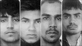  ??  ?? Pawan Gupta, Vinay Sharma, Mukesh Singh en Akshay Singh zijn ter dood veroordeel­d. (Foto: HLN)
