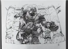  ?? Submitted photo ?? ■ Aly Dwyer has enjoyed getting back to the comic art she loves to draw, such as this depiction of Yhorm the Giant from the Dark Souls game.