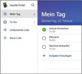  ??  ?? Microsoft To-Do ist ein einfacher Aufgabenpl­aner, der sich auf den aktuellen Tag konzentrie­rt.