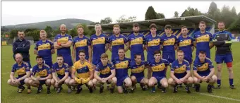  ??  ?? The Carnew Emmets side who move up to Division 1A with Newtown who they lost out to in the league final last week in Joule Park Aughrim.